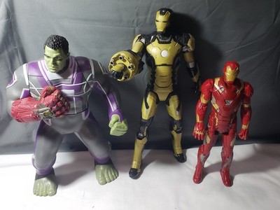 Marvel Avengers Power Punch Hulk Gauntlet Iron Man Action Figures Lights Sound 
