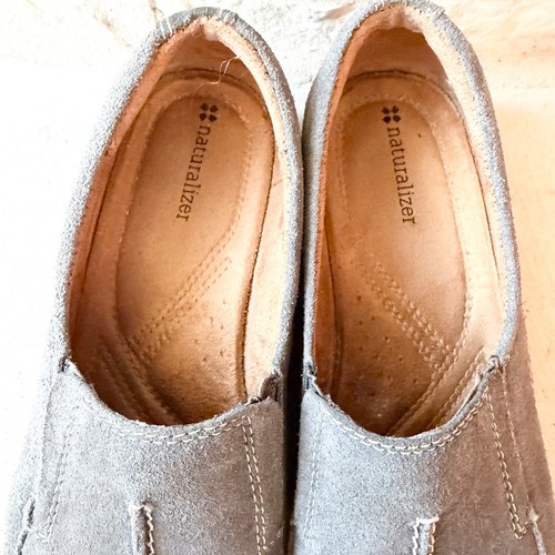 Naturalizer Womens Gray Suede Slip On Loafers Comfort Walking Shoes Size 9M - Picture 5 of 7