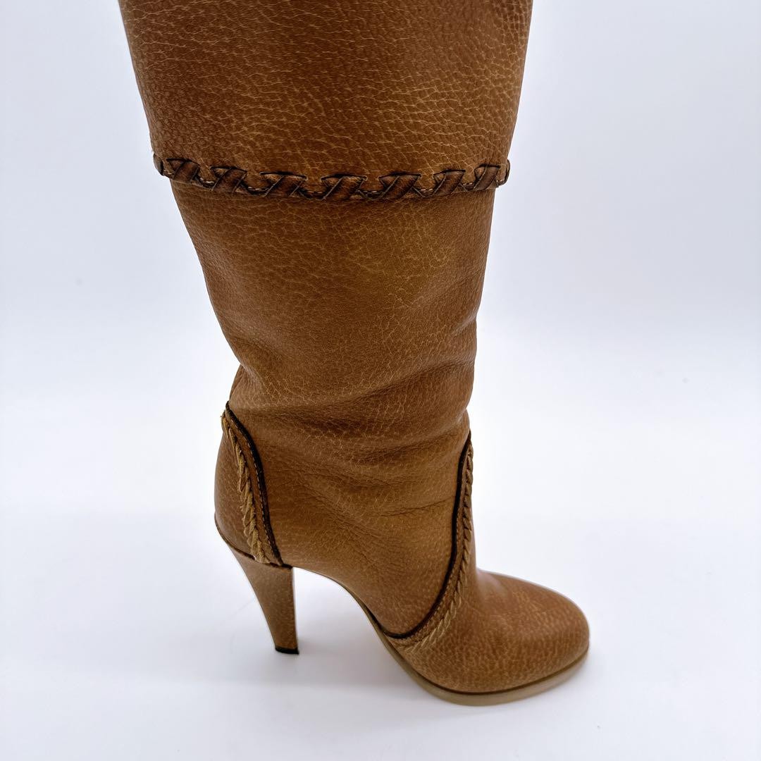 GUCCI Boots Heel Long Leather Brown EU36/US6 107363c thumbnail 6