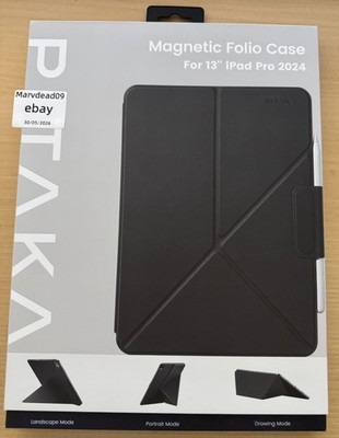 Pitaka iPad Pro 13 2024 MagEZ Folio 2 Schutzhülle, Schwarz/Grau