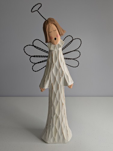 Pier 1 Rustic Country Wooden Angel Folk Art Holiday 15” H Christmas Figurine - Picture 15 of 15