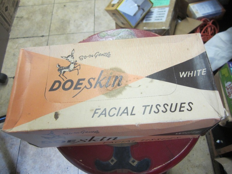 Vintage Doeskin Facial  Tissues in Box  Box Ripped in one corner as seen in pict