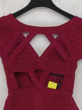 Robe Bodycon Rouge à Manches Longues Arrogant Cat - Taille UK 12 - Neuf Sans étiquettes