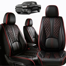For Dodge Ram 2019-2025 1500 2500 3500 Pickup Napa Leather Car Seat Covers
