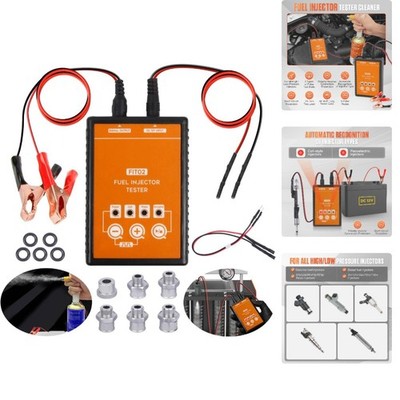 Multi-Mode 12V Fuel Injector Tester Cleaning Tools Kit Set DIY Cleaner & Adapter