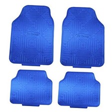 FH Group Automotive - Heavy-Duty Metallic Rubber for Cars, Blue Floor Mats