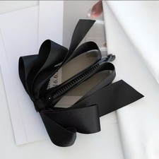 Black Bowknot Banana Clip, Satin Ribbon Bow Hair 1 Count Pack of 1 ,