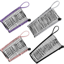 4 Pcs Banana Hair Clips for Women, Vintage Clincher Stretchy Banana