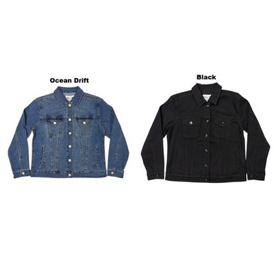 Seven7 Women's Midweight Relaxed Fit Denim Trucker Jacket