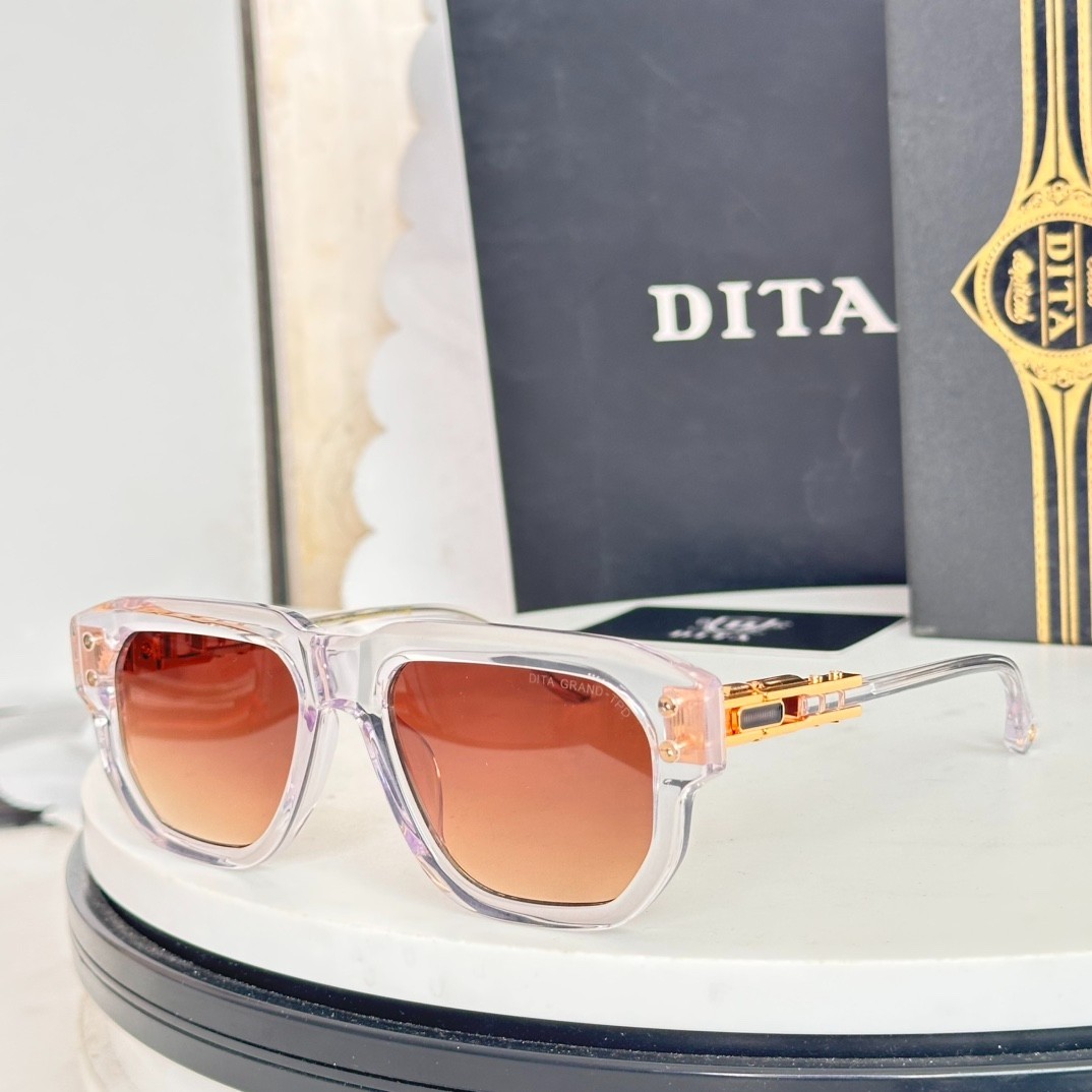 DITA DTS417 transparent frame sunglasses with brown lenses. Size: 57□17-135.