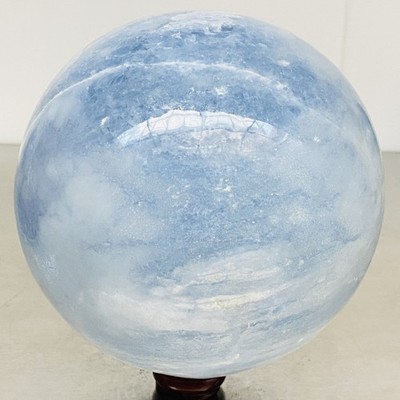 5840G Natural Blue Celestite Crystal Sphere Ball Healing Madagascar
