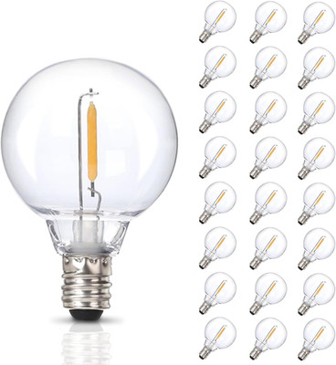 25Pack G40 LED Replacement Light Bulbs E12 Screw Base Shatterproof Globe Bulbs f