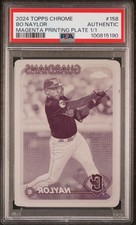 2024 TOPPS CHROME MAGENTA PLATE 1/1 #158 BO NAYLOR 1/1 PSA AUTHENTIC