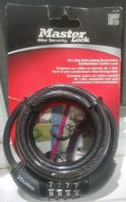 New MASTER LOCK Bike Security  6' Self-Coiling Combination Cable Lock # 8114D