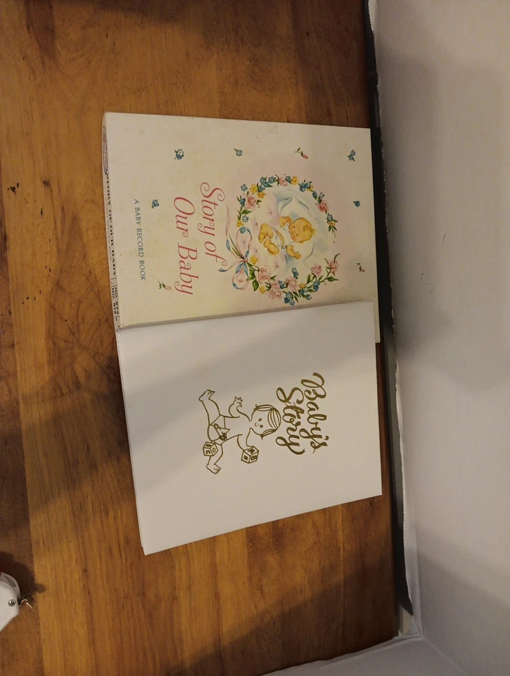 Винтажный новый в коробке Baby книга записей неиспользованный оригинальной коробке 1949 #914 белый - Изображение 3 из 4