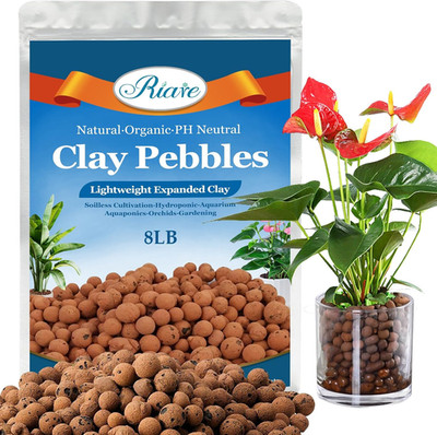 8 LBS Organic Expanded Clay Pebbles - 4Mm-16Mm Natural Leca Balls Lightweight Hy