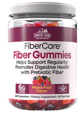Country Farms Fiber Care Gummies 240 Ct Sugar Free 6g Fiber Digestive Health