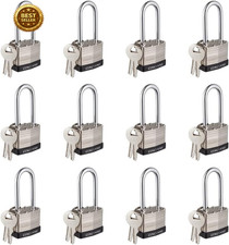 40Mm Keyed Alike Nickel Plated Laminated Steel Padlock, 1-9/16" Wide Body 2-Inch