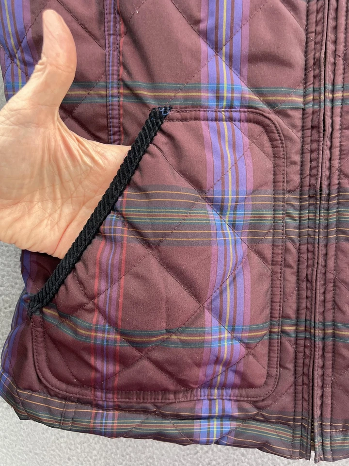 Chaleco Lauren Ralph Lauren Mujer Grande A Cuadros Acolchado Bolsillos con Cremallera Borde de Pana Foto 2 de 4