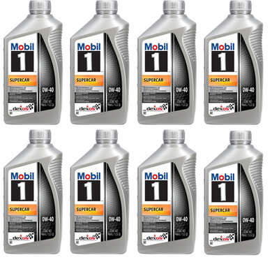 Mobil 1 Supercar Full Synthetic Motor Oil 0W-40 Dexos - 8 Quarts