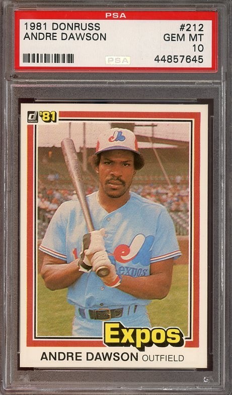 1981 Donruss #212 Andre Dawson GEM MT PSA 10 Montreal Expos 7645
