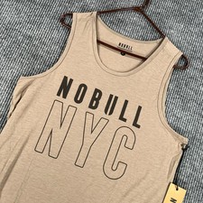 NoBull Tank Top Shirt Mens Large Brown Sleeveless NYC Performance CrossFit New