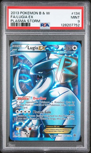 Pokemon PSA 9 Lugia 134/135 Black & White Plasma Storm Full Art Card Mint