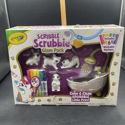 Crayola Scribble Scrubbies Glam Pack (4 Pets), Holiday for Kids, Washable New