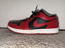 Nike Air Jordan 1 Low Reverse Bred Red Black Colorblock Low Top Sneaker