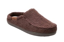 Dearfoams Men's Slip-On Cozy Comfort Brown Gel Infused Notch Clog Slippers: 7-8