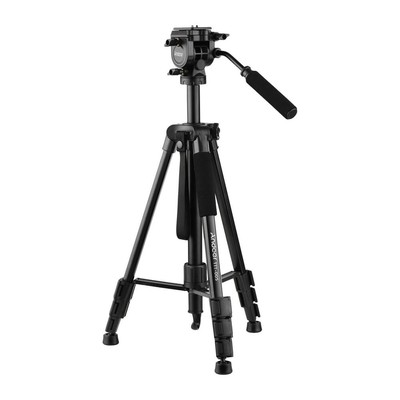 Andoer TTT-005 Aluminum Alloy Tripod Stand Fluid Hydraulic Ball Head Max. Height