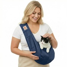 Tomkas Small Dog Cat Sling Carrier Puppy 7.8"L x 4.7"W x 2.7"H, Dark blue