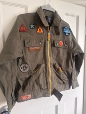 Gap Kids Vintage Military-Style With Patches Khaki Jeansjacke 7-8 Jahre selten