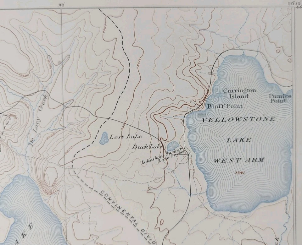 1896 年黄石国家公园 WYOMING 地图 ~ 旧古董原版旧忠实 — 第 3/4 张图片