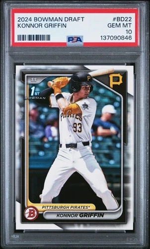 137090846 Konnor Griffin 2024 Bowman Draft #BD-22 1st RC RC PSA 10