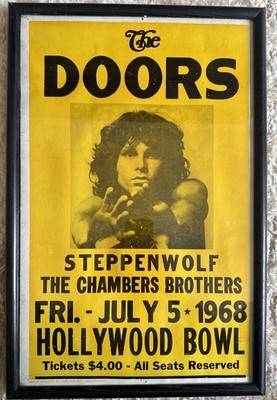 THE DOORS 1968 HOLLYWOOD BOWL 20周年記念ポスター ORIGINAL Doors, Steppenwolf, Chambers Bros Hollywood Bowl Poster