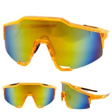 Oversized RETRO SPORTY WRAP AROUND Shield SUN GLASSES X-Large Huge Orange Frame
