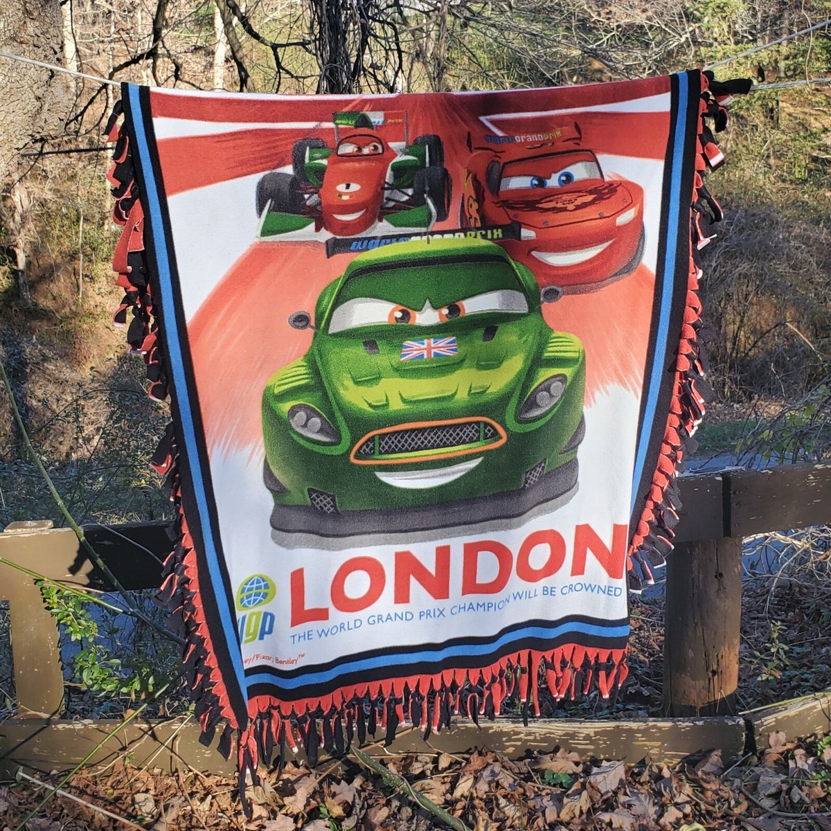 Disney Pixar Bentley World Grand Prix WGP CARS Fleece Blanket 