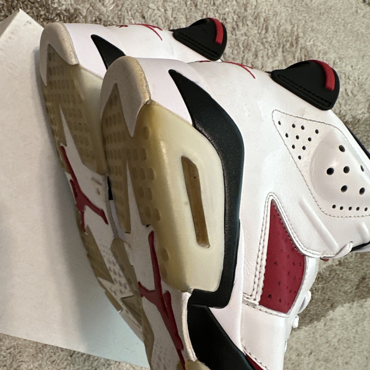 2021 NIKE AIR JORDAN 6 RETRO WHITE CARMINE RED BLACK INFRARED Rep 