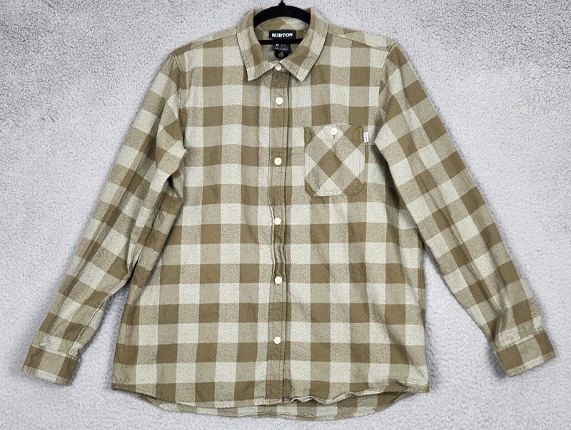 burton grace flannel organic cotton plaid pocket shirt