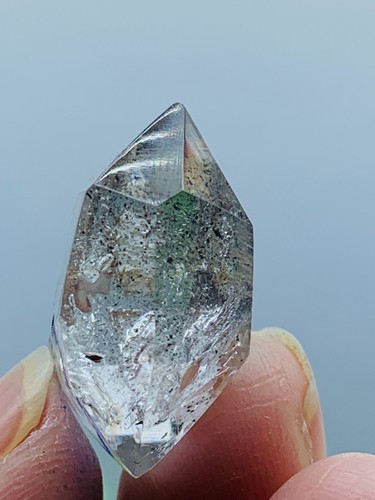 Natural 25MM Herkimer Diamond Enhydro Crystal Cluster Gem&moving water drop 8G - Picture 8 of 9