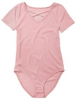 Justice Leotard Bodysuit Short Sleeve Ribbed Snaps at Crotch Pink New Girl 10 12 — photo 6