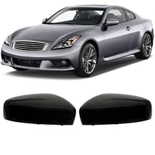 Gloss Black Replace Side Wind  Mirror Cover Caps For 2008-2013 INFINITI G37 G25