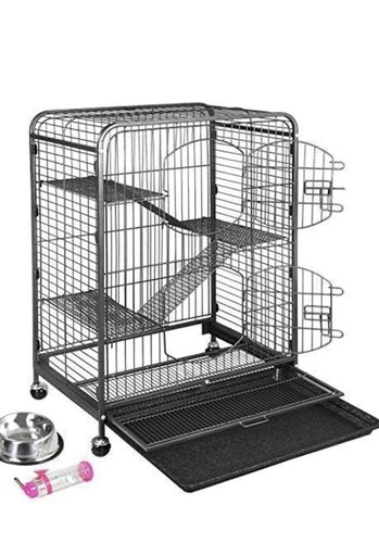 Jaula de hurón chinchilla jaula para ratas casa de animales pequeños 37" 4 niveles con ruedas - Imagen 2 de 2