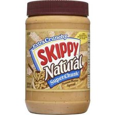 SKIPPY Natural SUPER CHUNK Peanut Butter Spread, 7 G Protein Per Serving, 40 oz