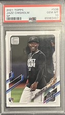2021 TOPPS SERIES 2 JAZZ CHISHOLM SP #538 MIAMI MARLINS ROOKIE RC @ PSA 10