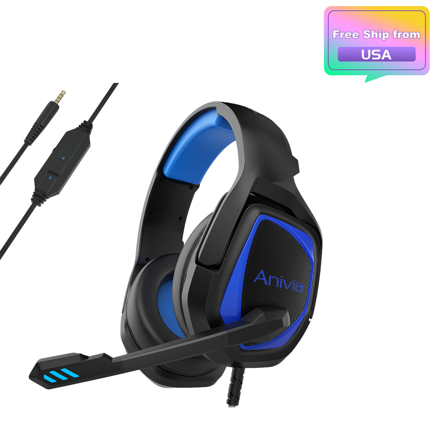 Gaming Headset with mic&volume control Headphone-image