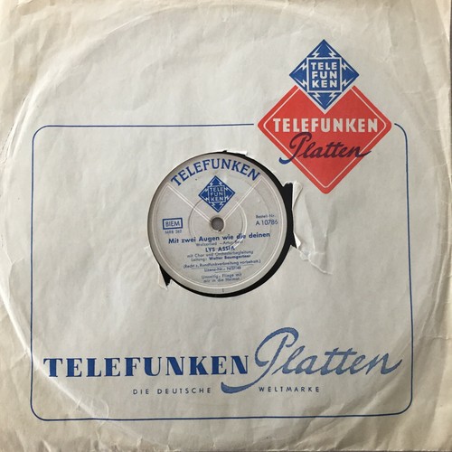 LYS ASSIA: Fliege mit mir.../ Mit zwei Augen... (Telefunken A 10786 /10") - Bild 2 von 2