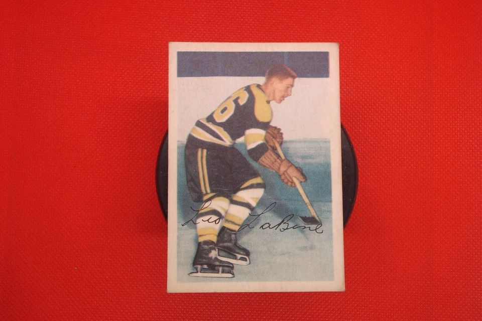 1953-54 Parkhurst Hockey Card Fleming Mackell #91  Boston Bruins - Image 3 of 4