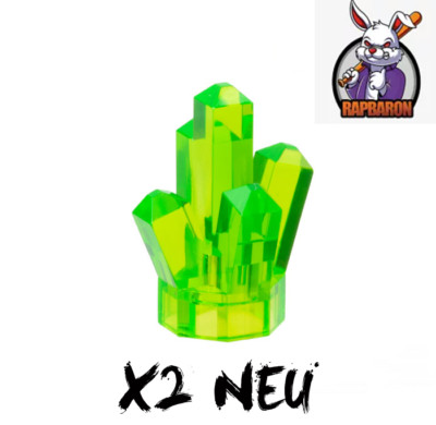 Lego    2x 1x1 Rock   Crystal Kristall   Trans-Bright Green   52 30385   Neuware